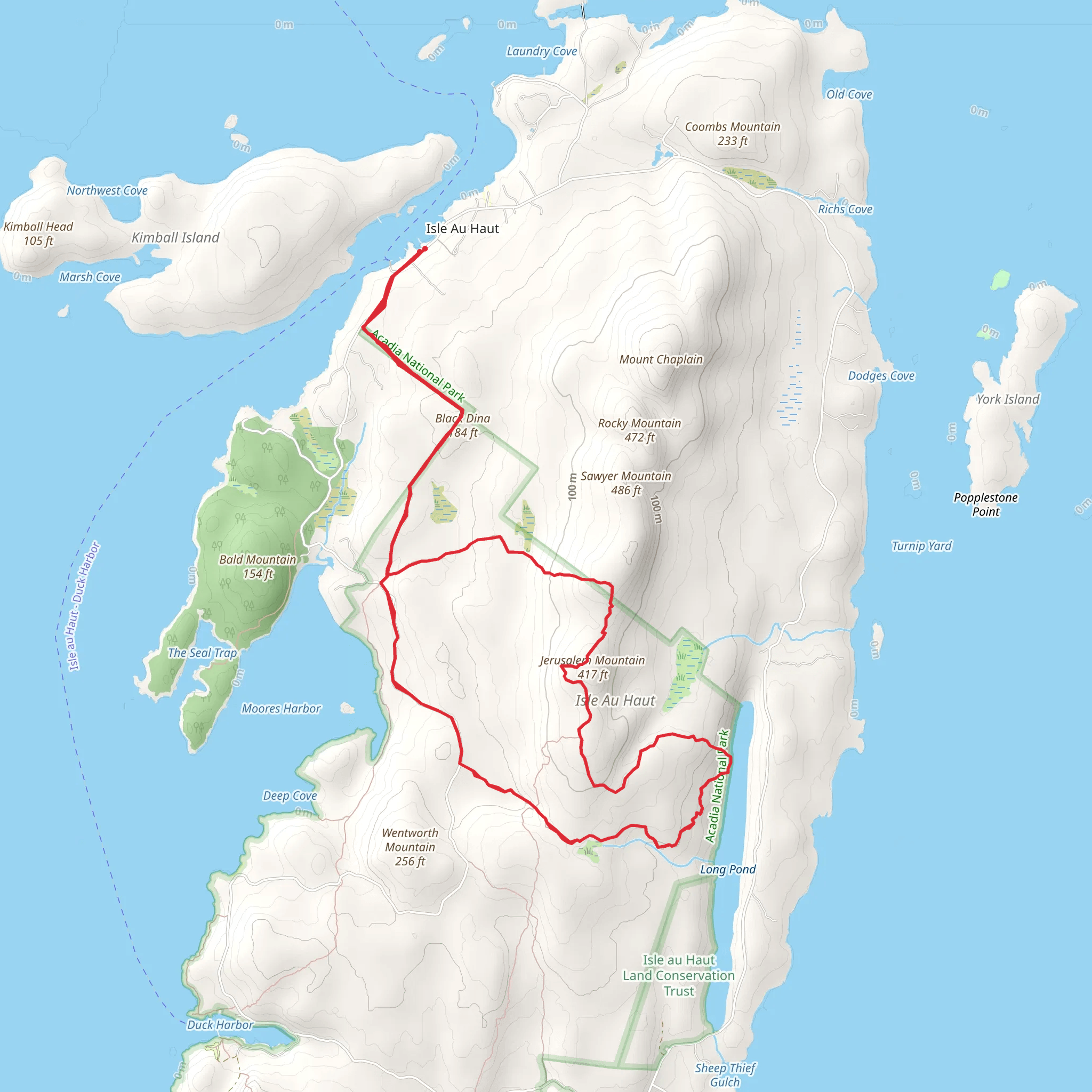 Black Dinah and Jerusalem Mountain Loop mobile static map