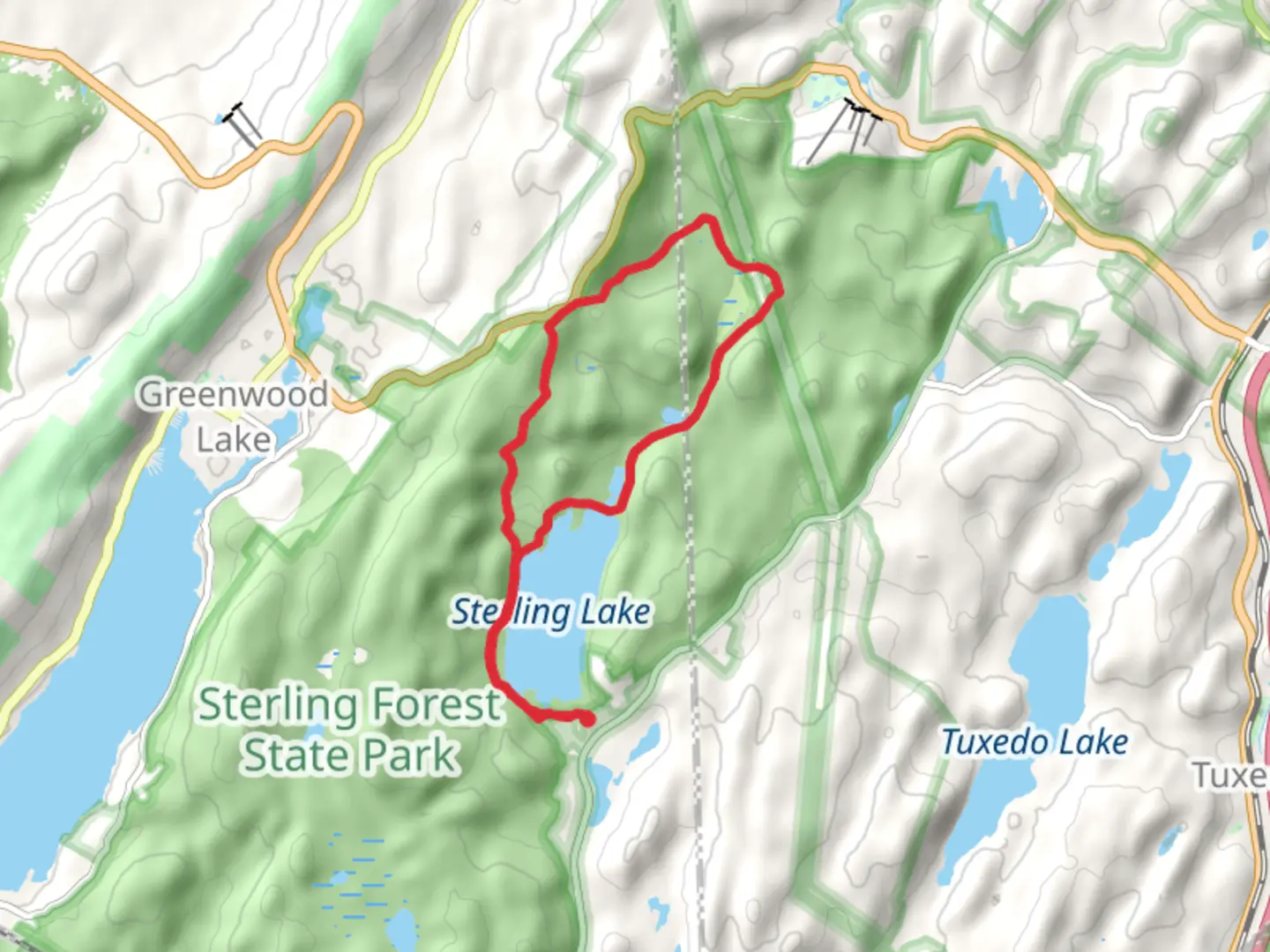 An image depicting the trail Sterling Lake Sterling Valley Loop Trail and its surrounding area.