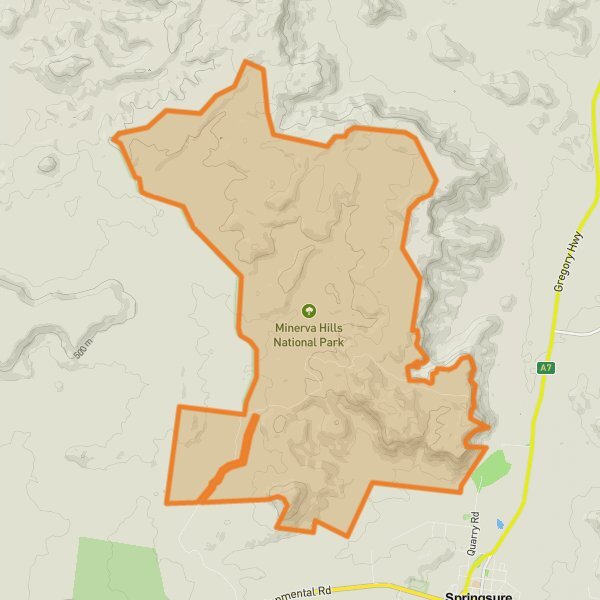 Minerva Hills National Park mobile static map