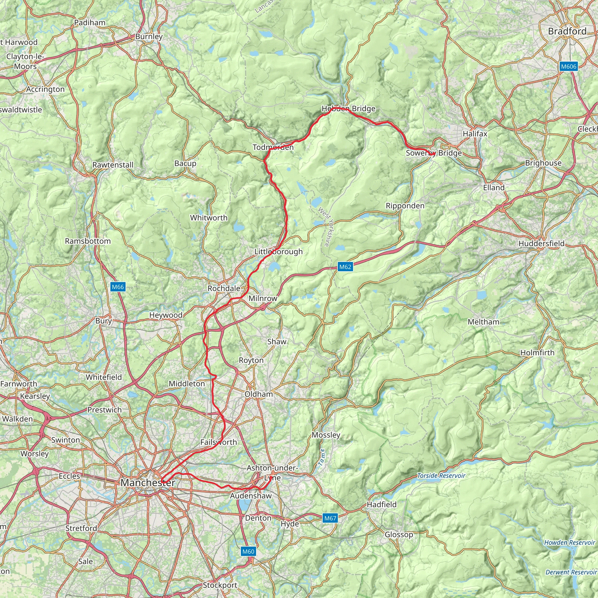 South Pennine Ring mobile static map