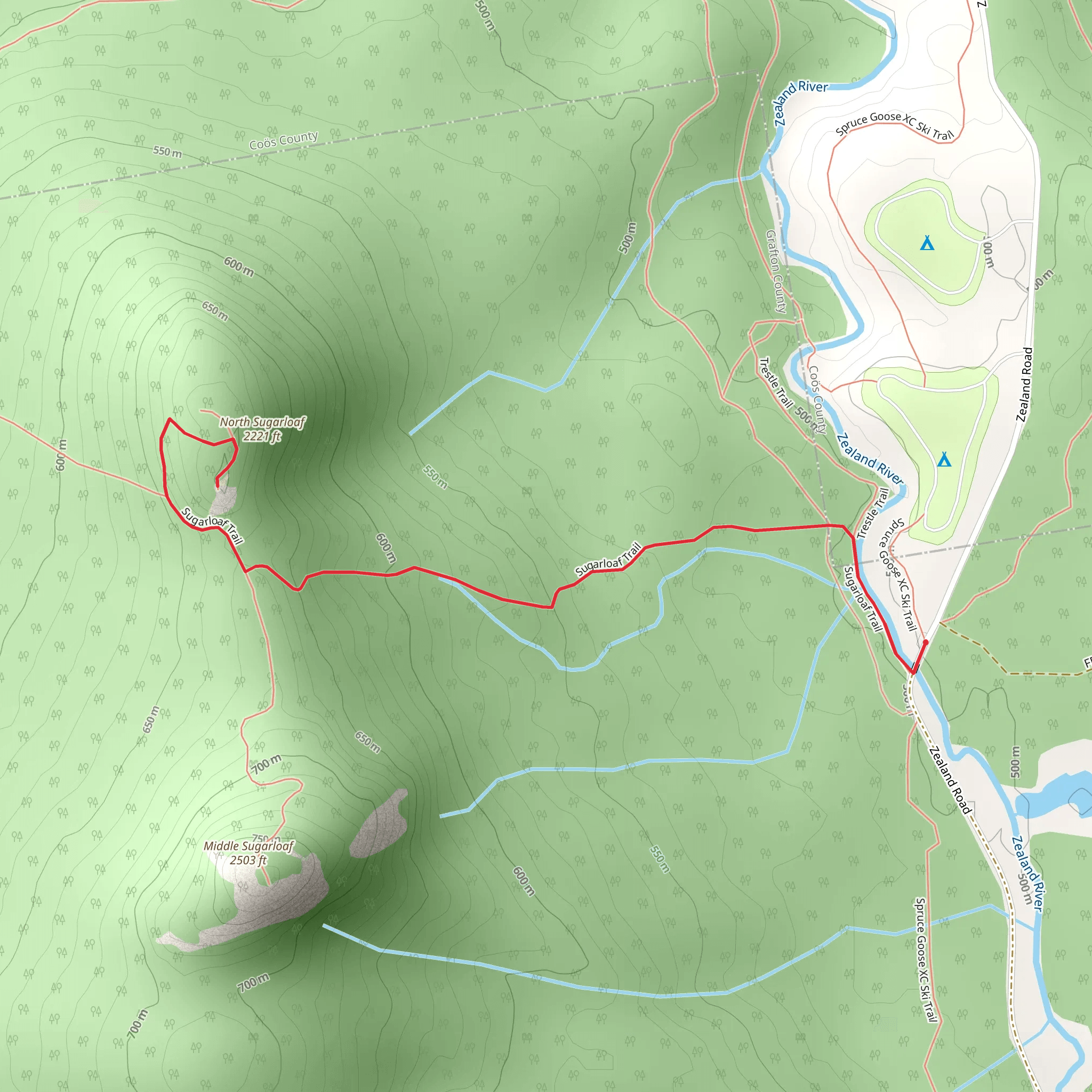 North Sugarloaf via Sugarloaf Trail mobile static map