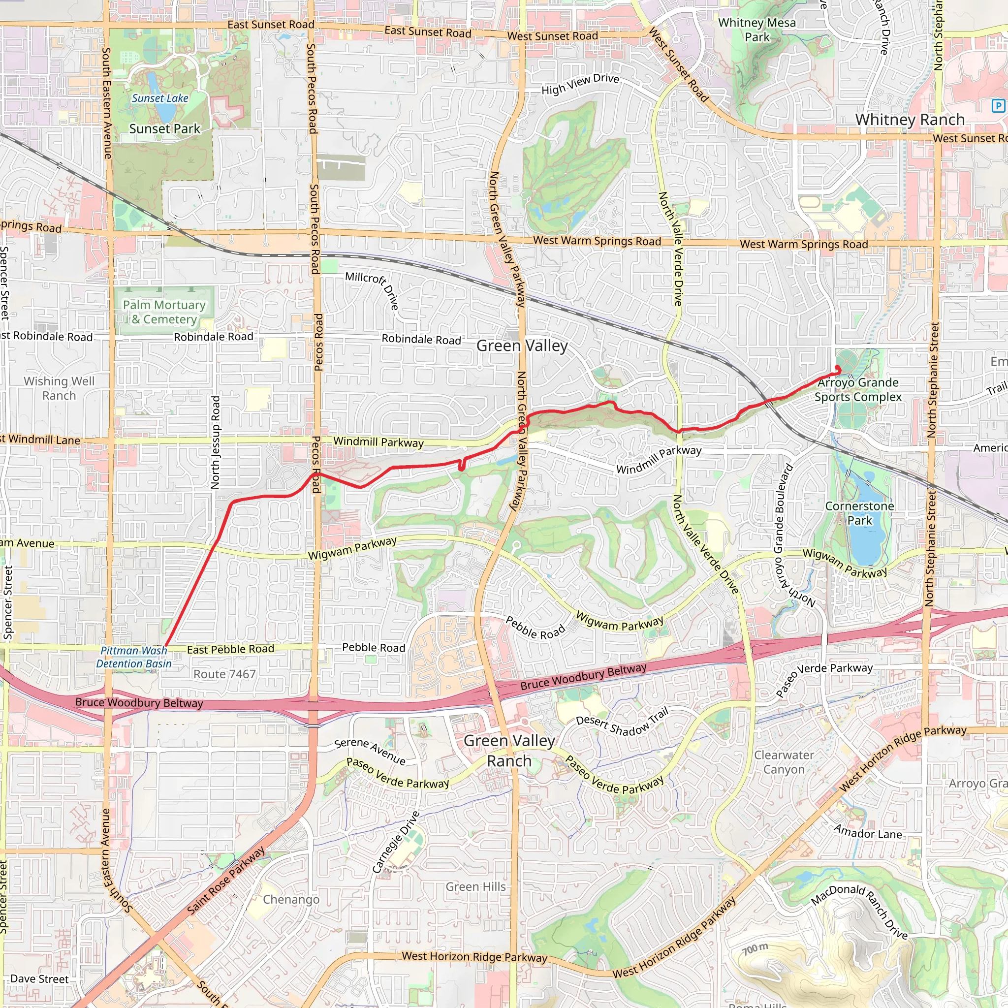 Pittman Wash Trail mobile static map