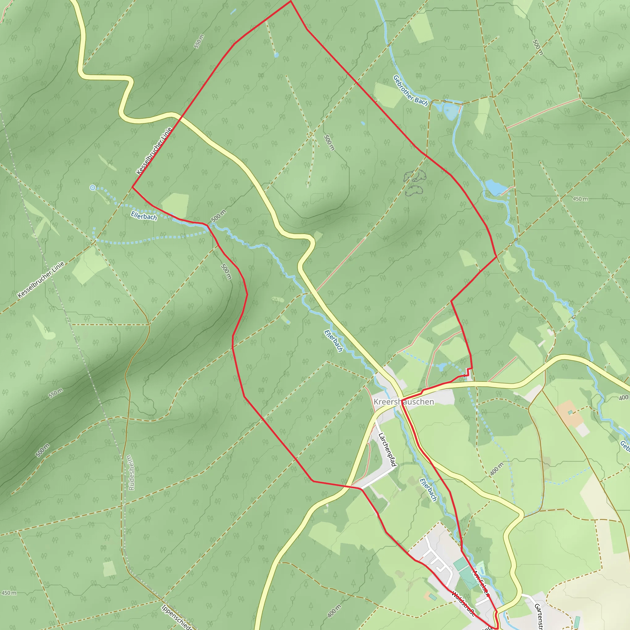 Ellerbach and Ruedesheim Loop mobile static map