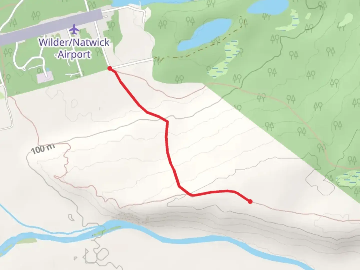 An image depicting the trail Kontrashibuna Lake and Tanalian Falls Trail and its surrounding area.