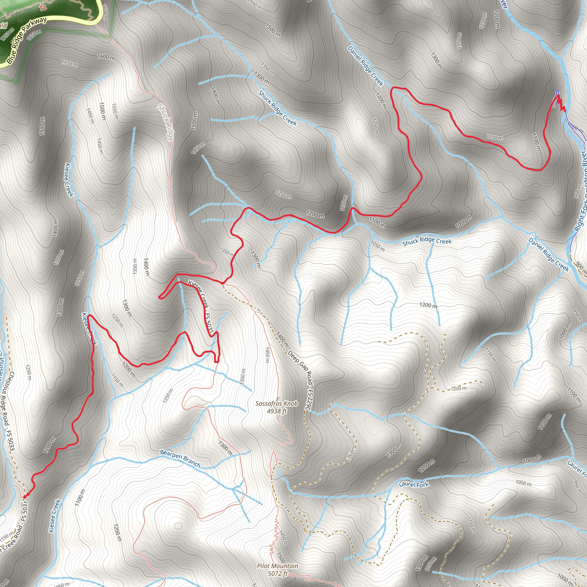 Farlow Gap Trail mobile static map