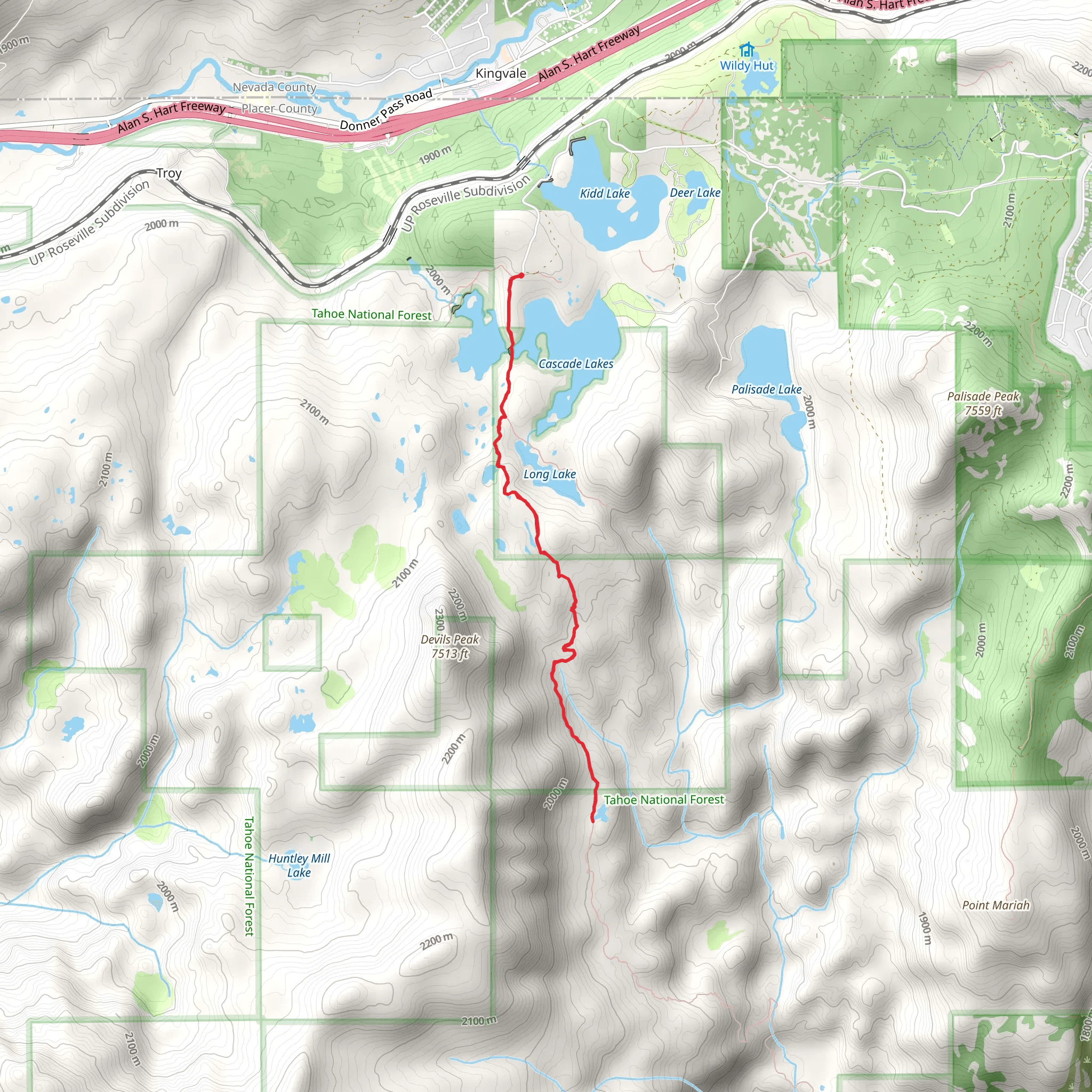 Palisades Creek Trail Out and Back mobile static map