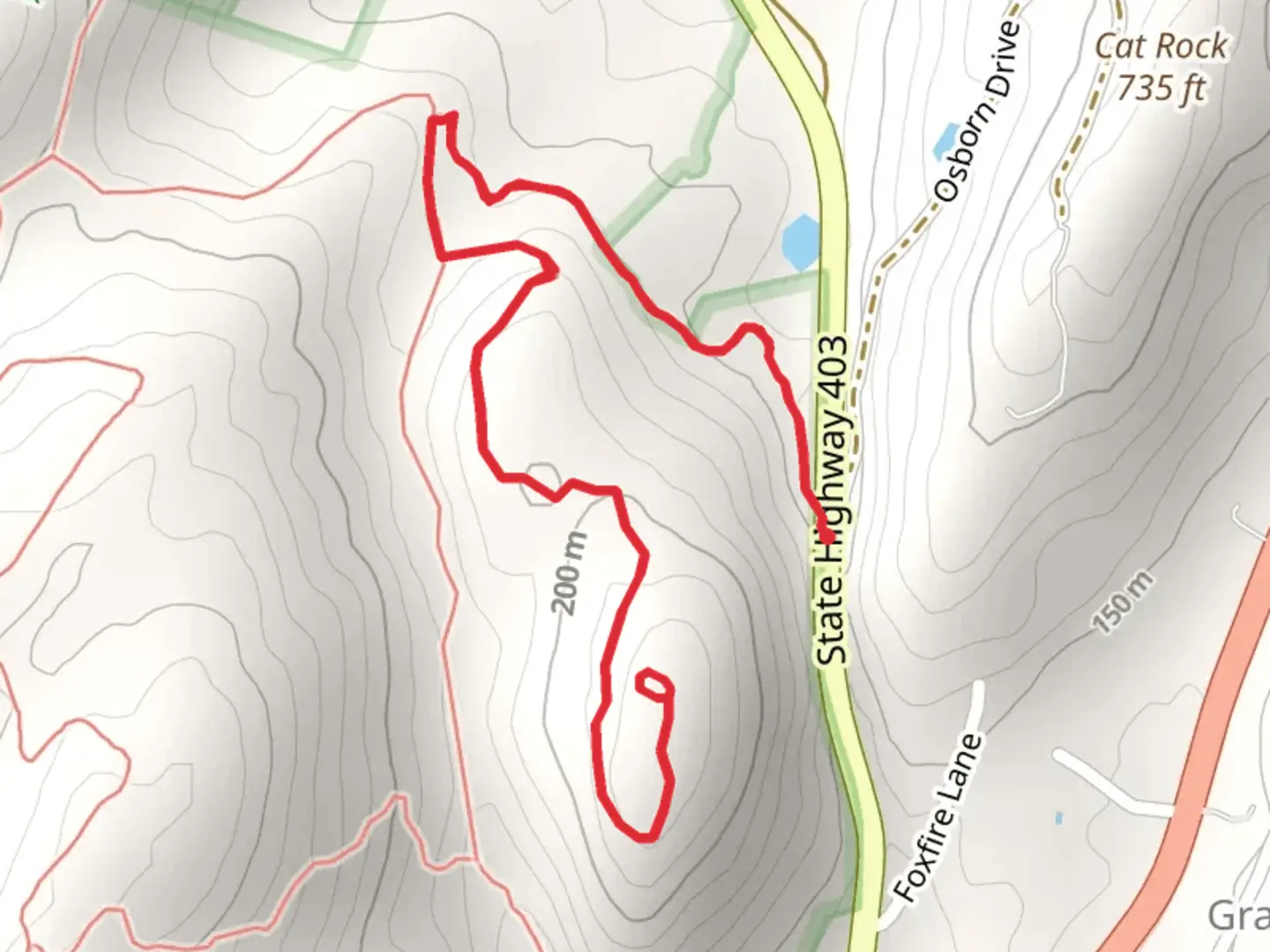 An image depicting the trail Cat Rock Road West Hill Trail and its surrounding area.