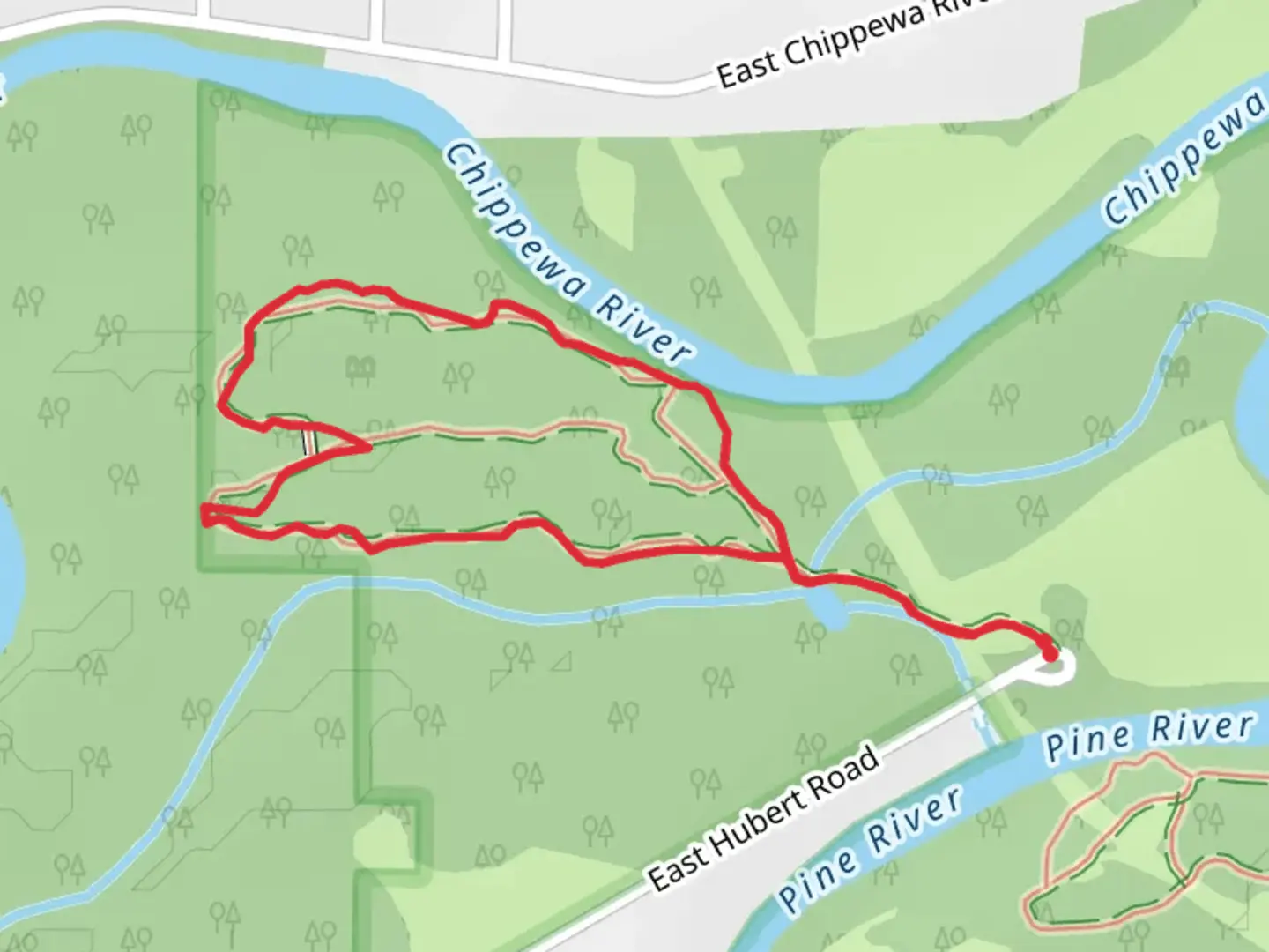 An image depicting the trail Ridge Point Trail and its surrounding area.