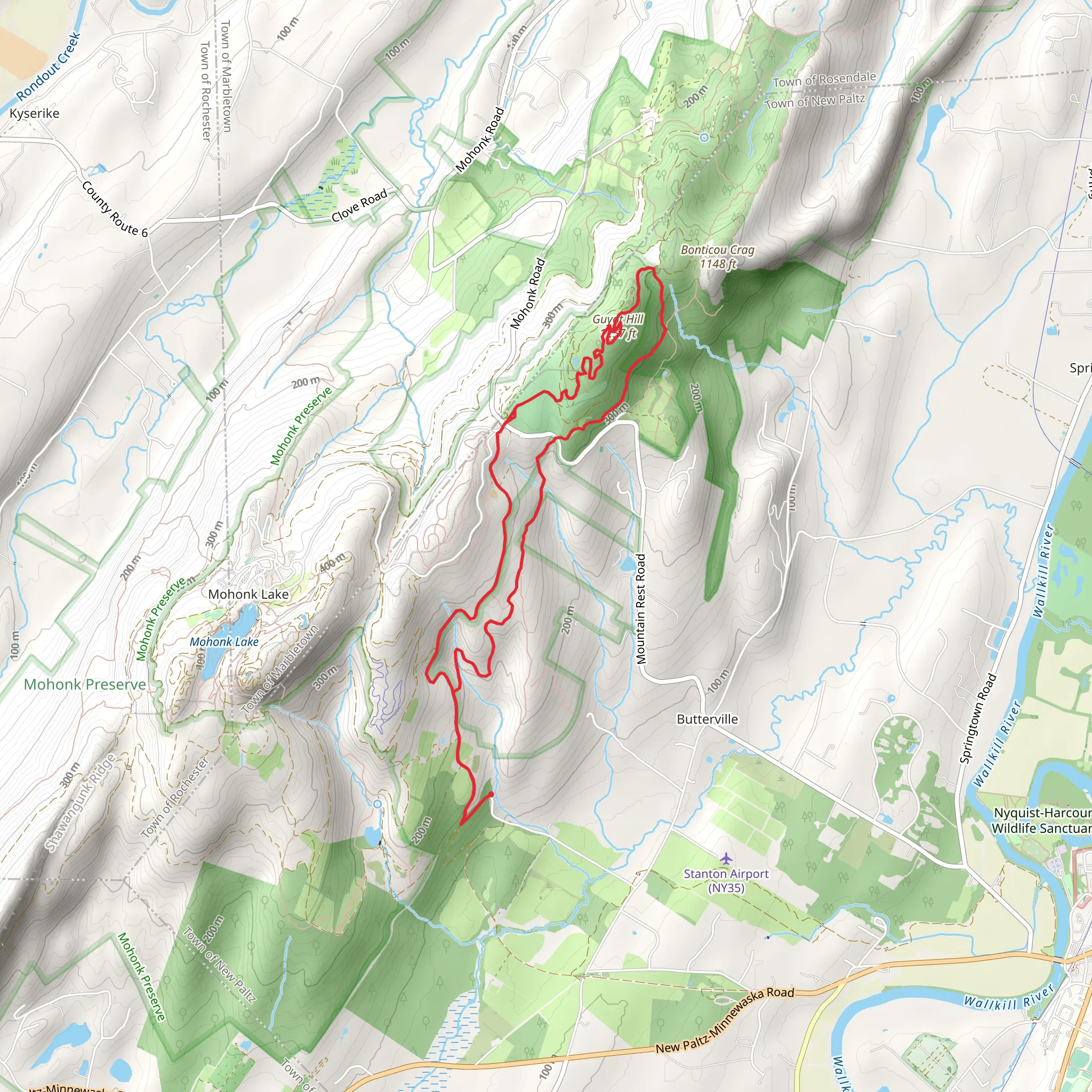 Lenape Lane - Guyot Hill Loop Trail mobile static map