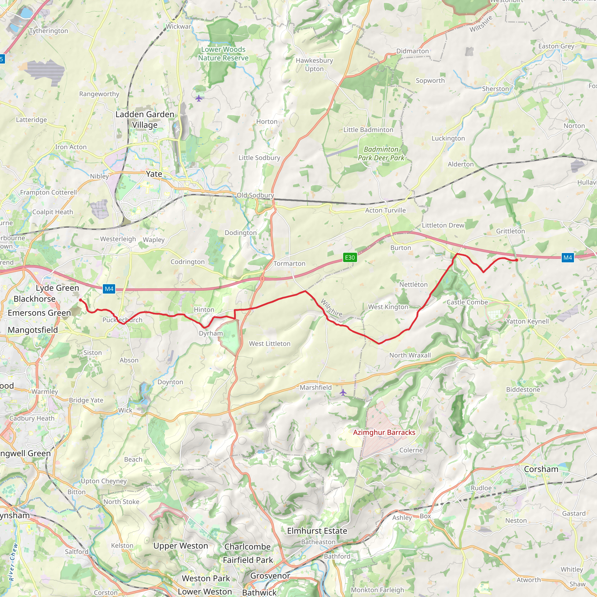 Parkfield to Foscote Walk mobile static map