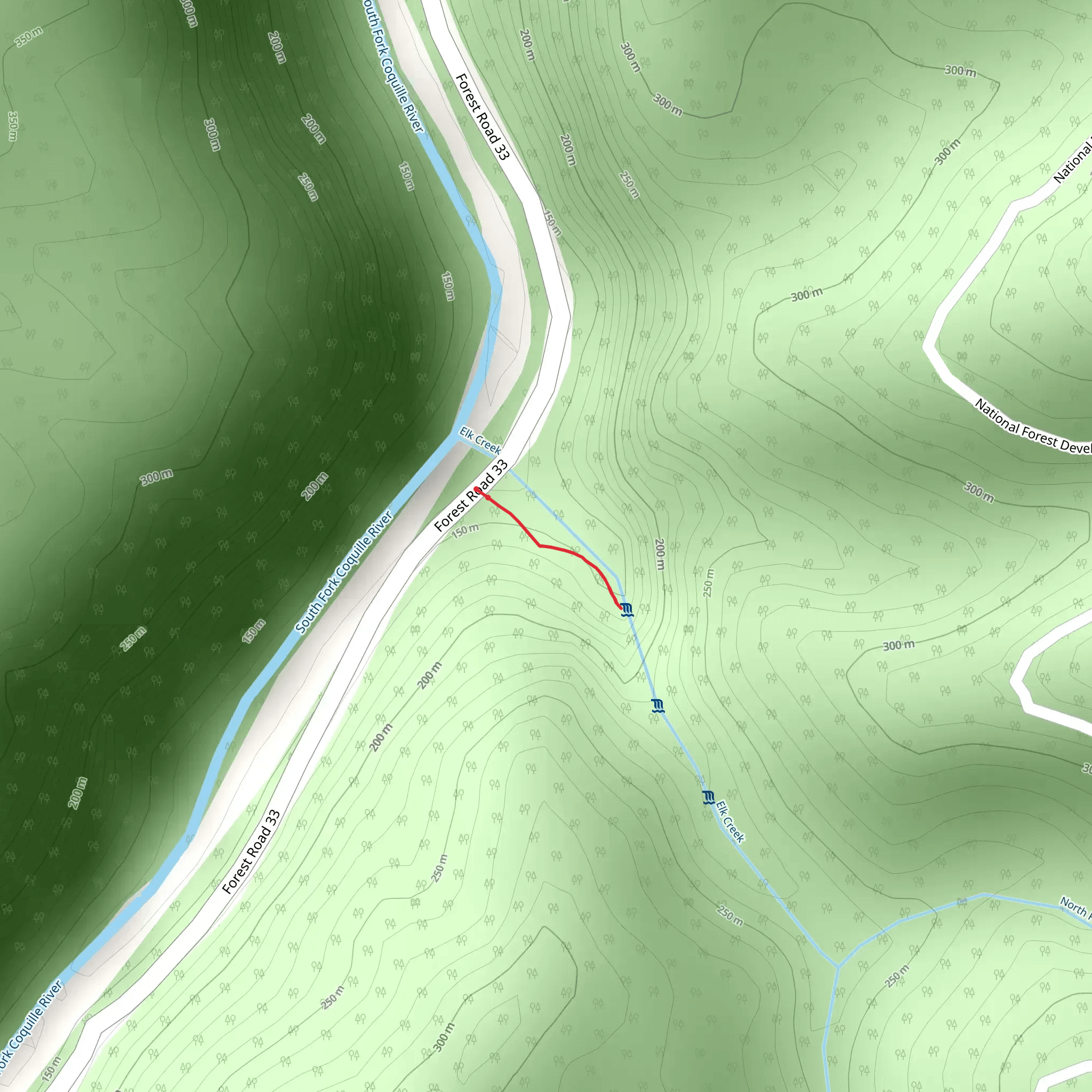 Elk Creek Falls Trail mobile static map