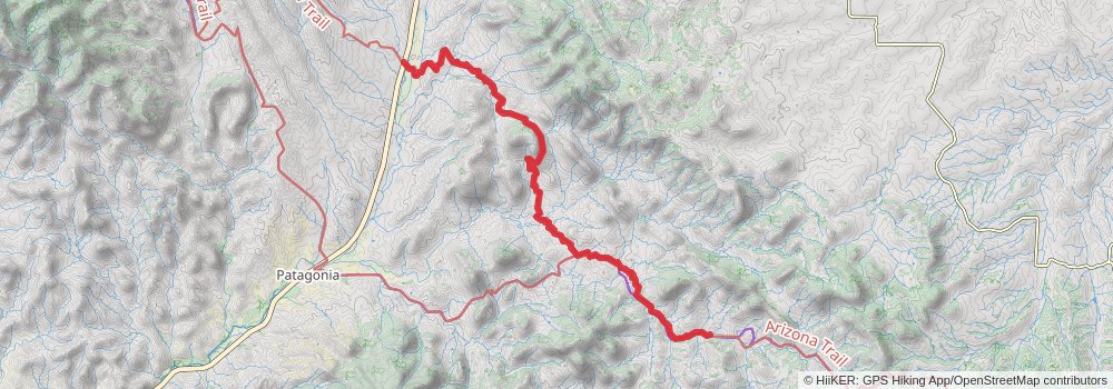 Arizona Trail stage 5 Map