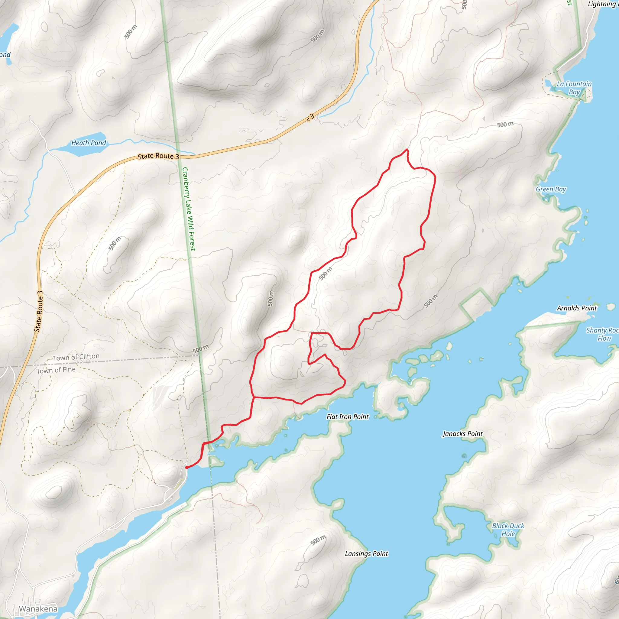 Peavine Swamp Trail via Oswegatchie River Loop mobile static map