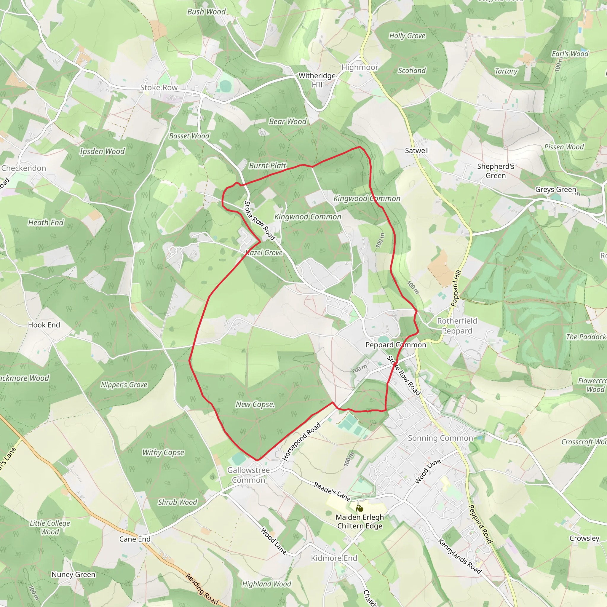 Kingwood Common, Hazel Grove and New Copse Loop mobile static map