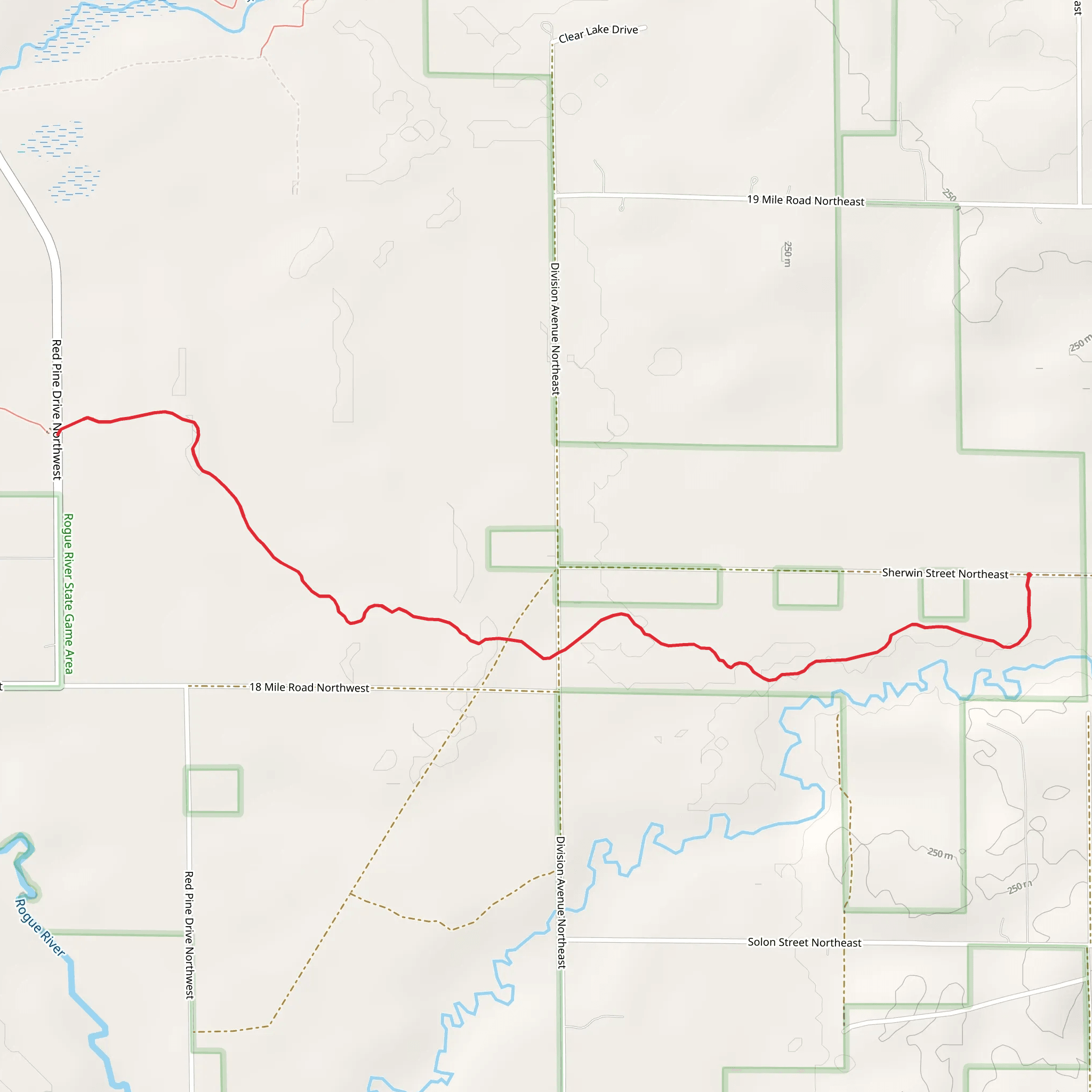 North Country Trail from Sherwin Street Northeast mobile static map