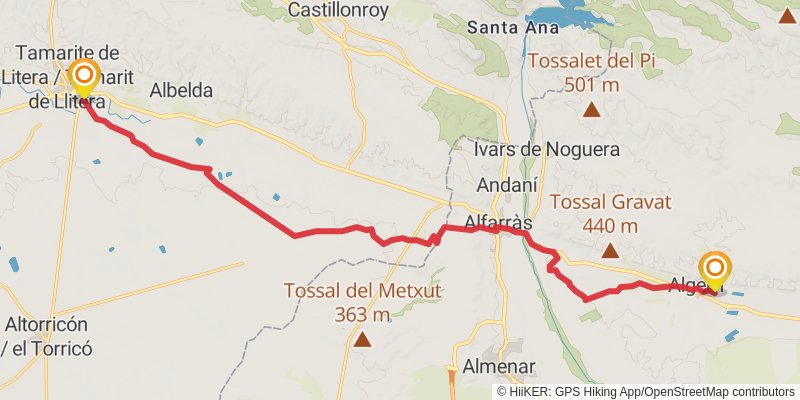 Camino Catalan stage 10 Map