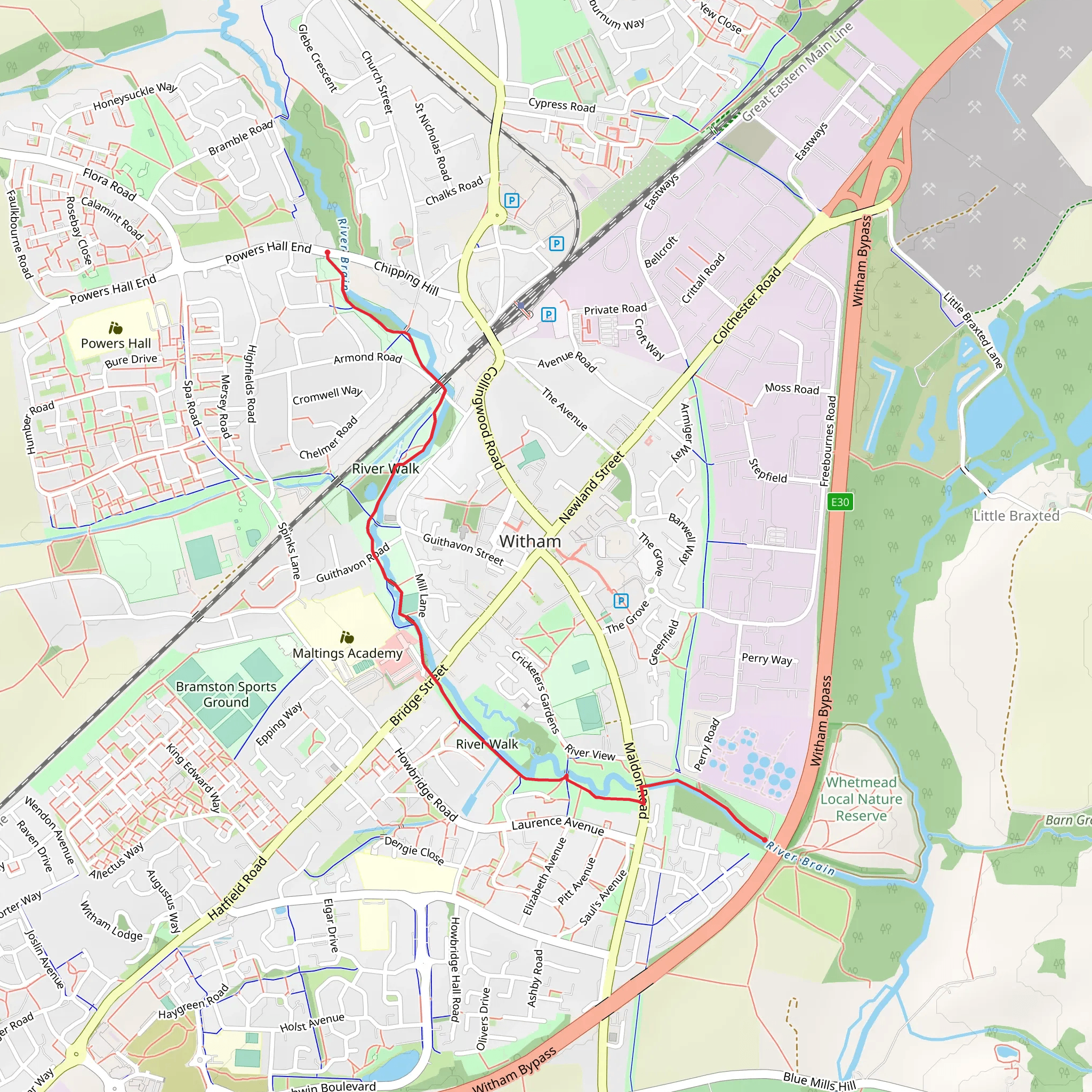 Witham River Walk mobile static map