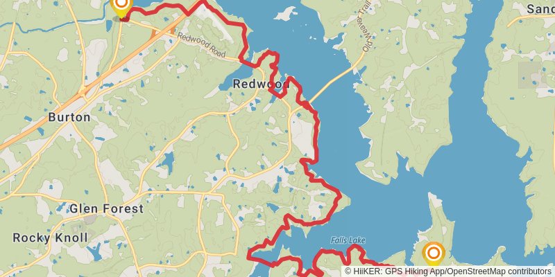 Mountains-to-Sea Trail stage 55 Map