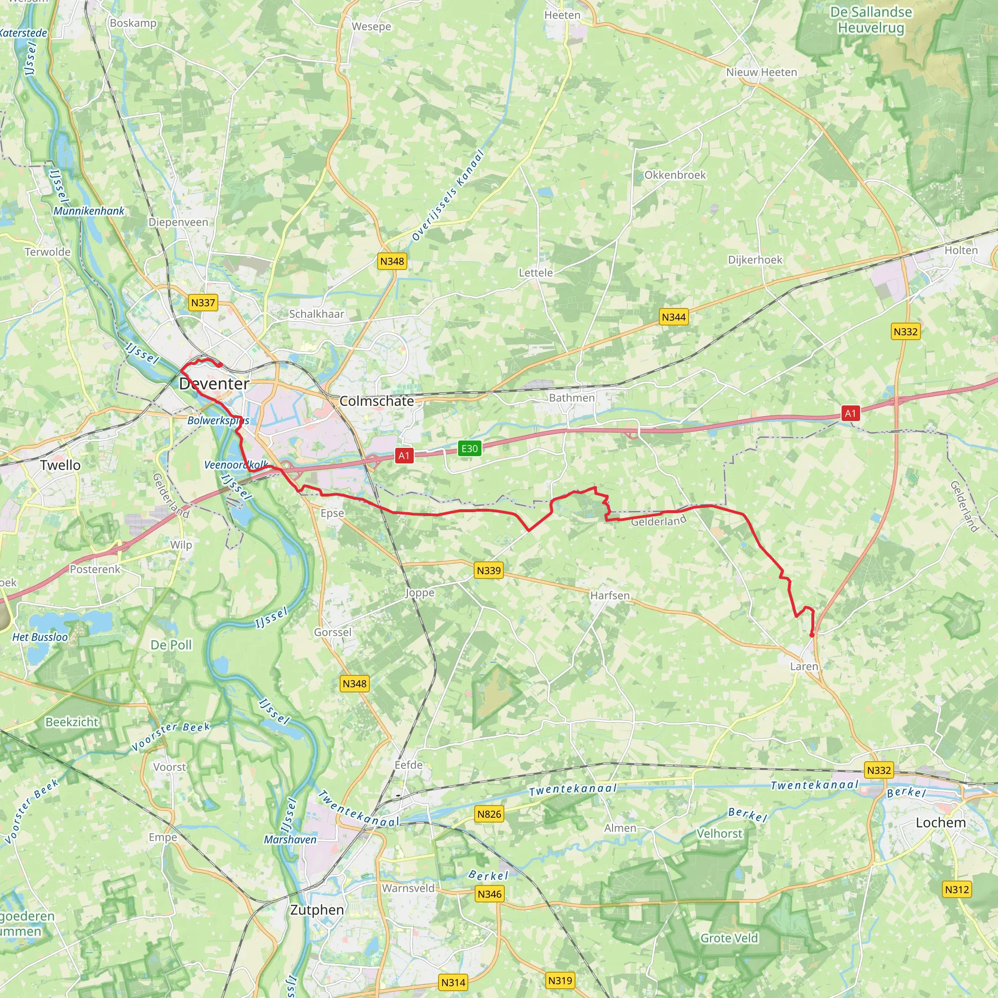 Markeloseweg to Deventer via Markeloseweg and Havenpad mobile static map