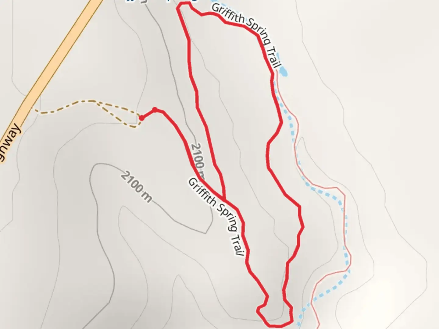 An image depicting the trail Griffith Spring Trail and its surrounding area.