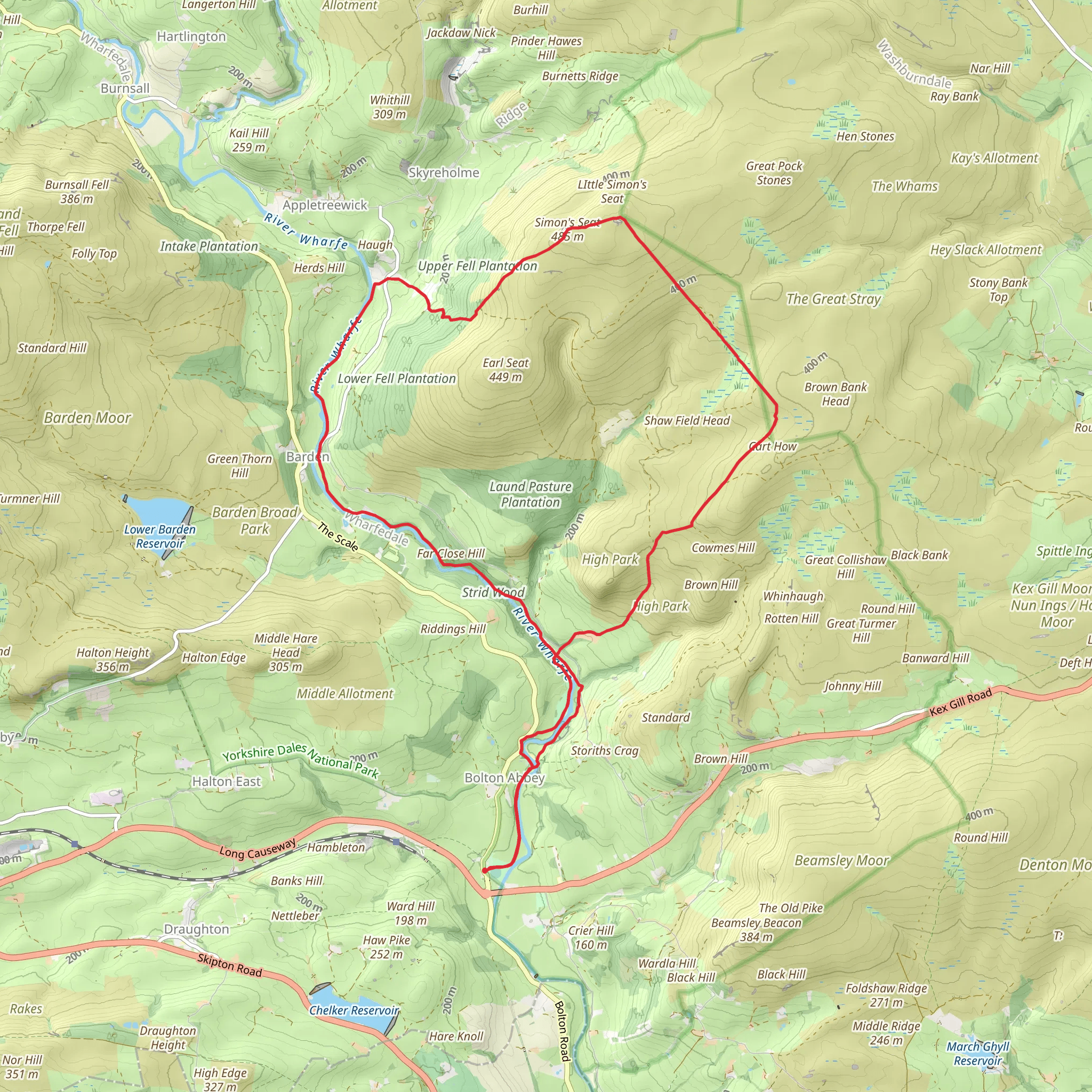 Low Bridge Field, Wandsworth Wood, Howgill and Memorial Path mobile static map