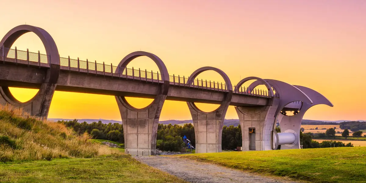 Falkirk Wheel - Bonnybridge and Antonine Wall near Falkirk