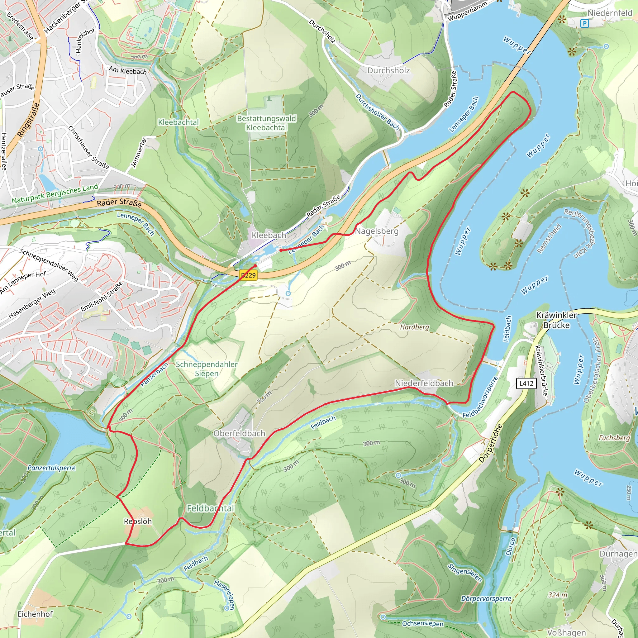 Nagelsberg, Repsloh and Hasenberg Loop - Kleebach mobile static map