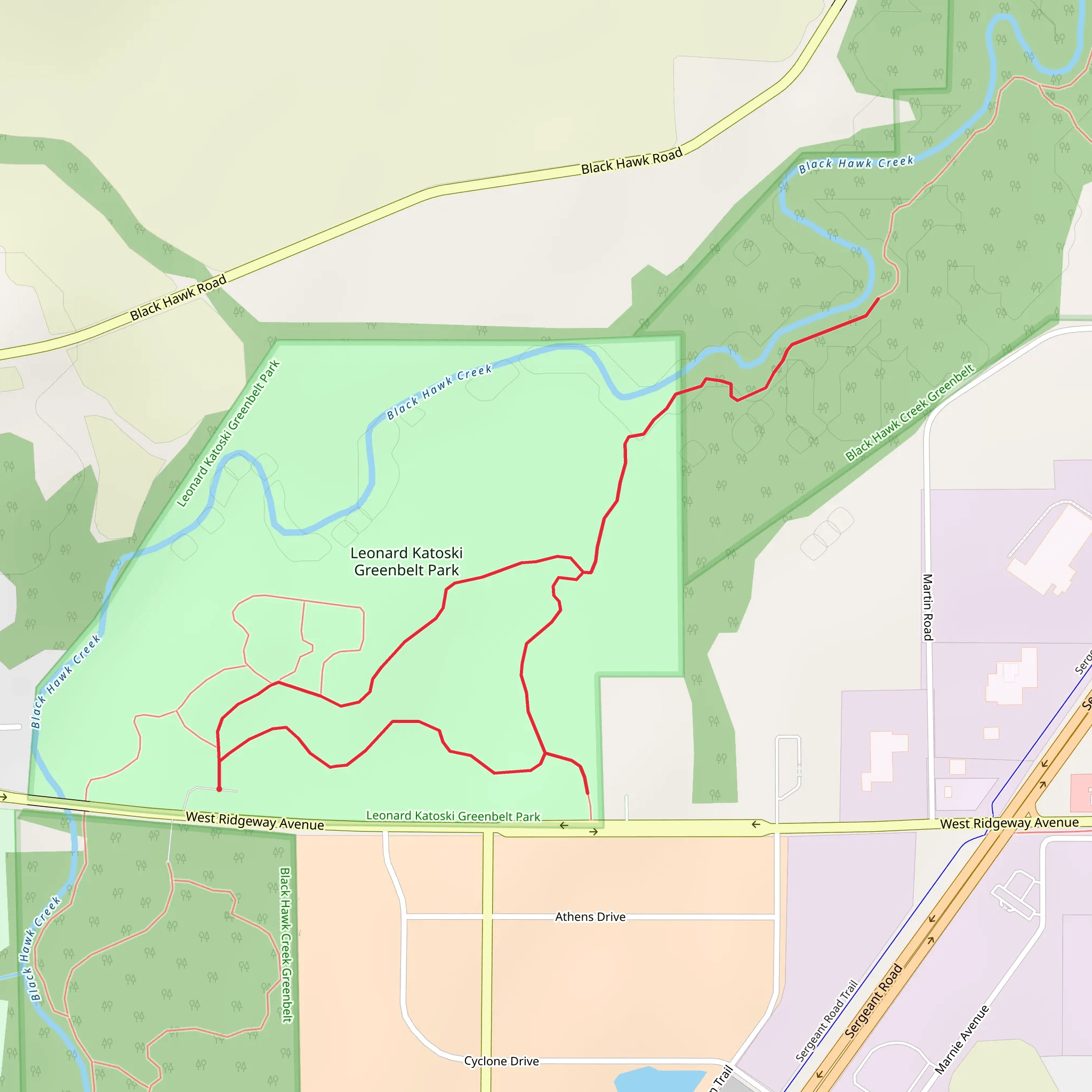 Leonard Katoski Greenbelt Park Loop - South mobile static map