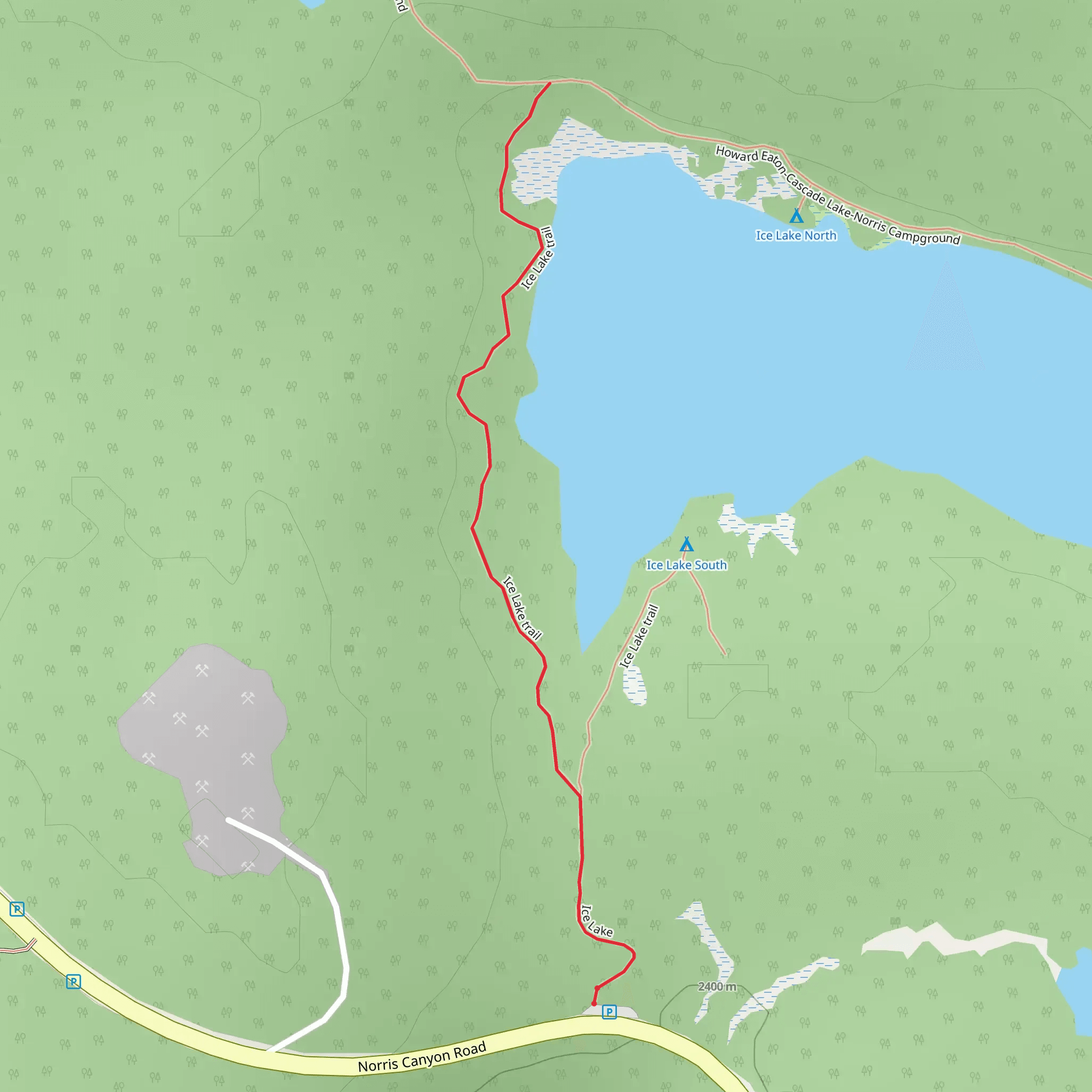 Ice Lake Trail mobile static map