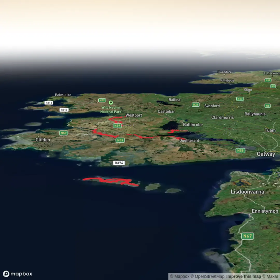 An image depicting the trail Connemara and the West of Ireland 10-Day Moderate Tour (Hillwalk Tours) and its surrounding area.