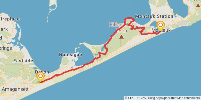 Paumanock Trail stage 2 Map