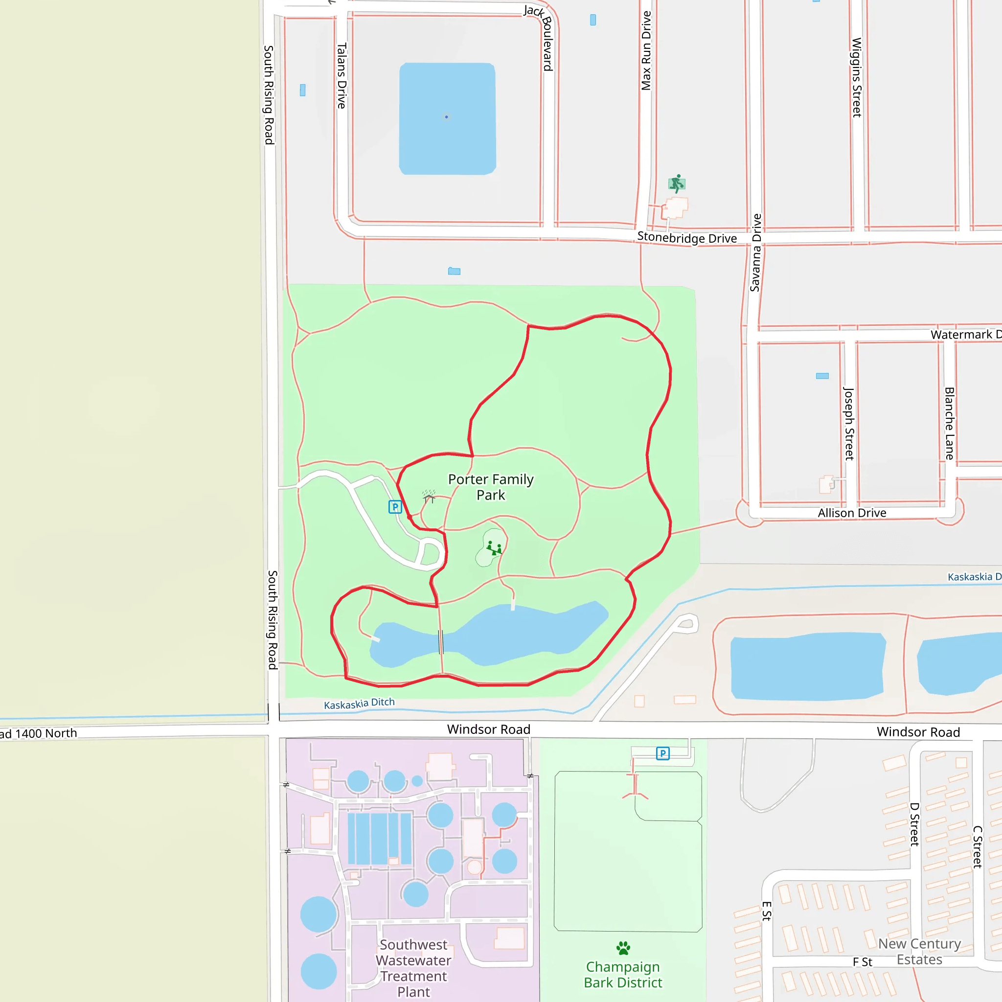 Porter Family Park Loop mobile static map
