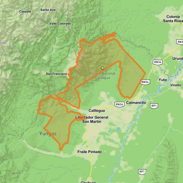 Calilegua National Park mobile static map