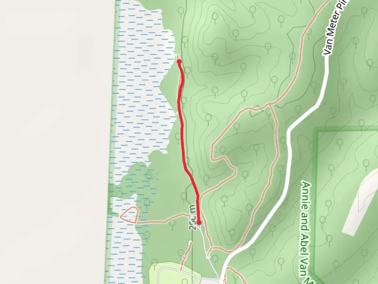 An image depicting the trail Oumessourit Wetland Bluff Trail and its surrounding area.