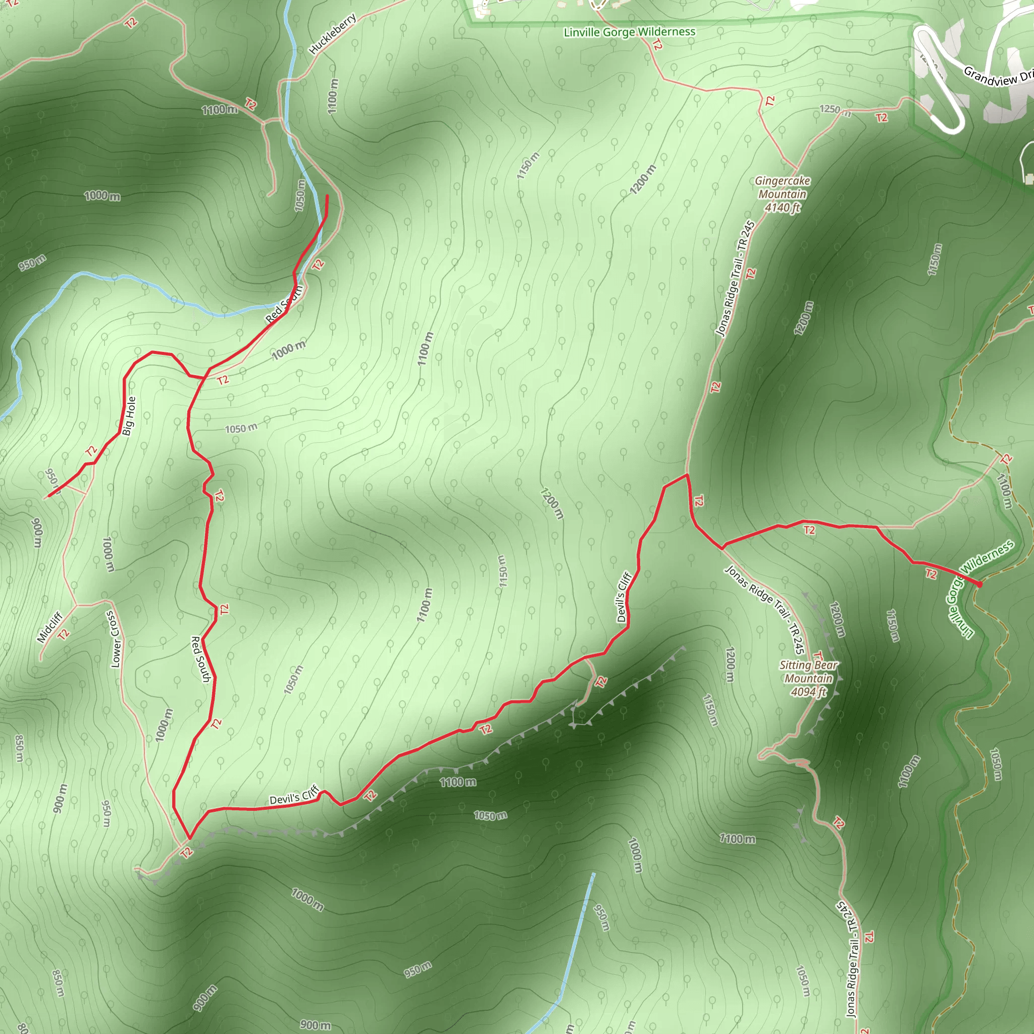 Devil's Cliff and Big Hole mobile static map