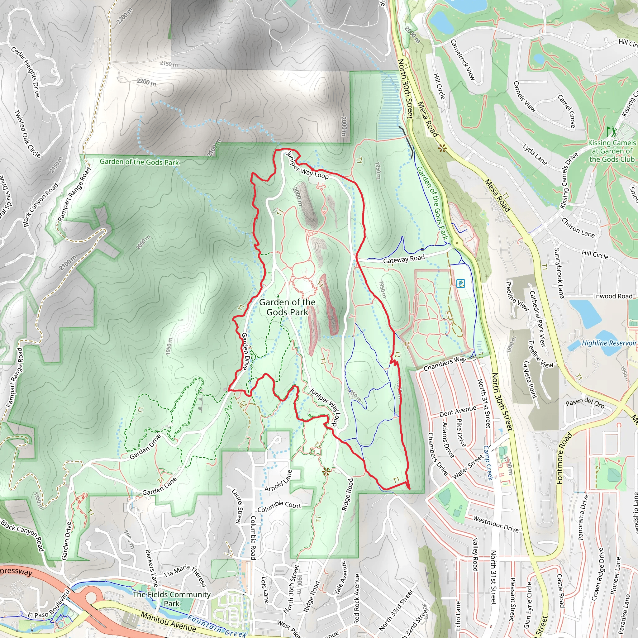 Garden of the Gods Park Loop mobile static map