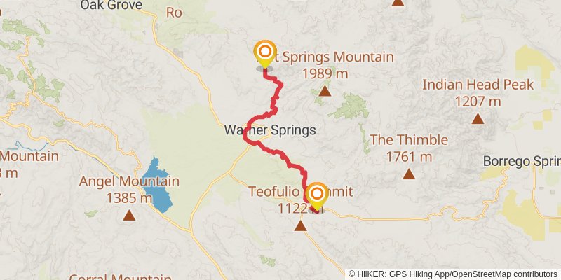 Pacific Crest Trail - Southern California stage 10 Map