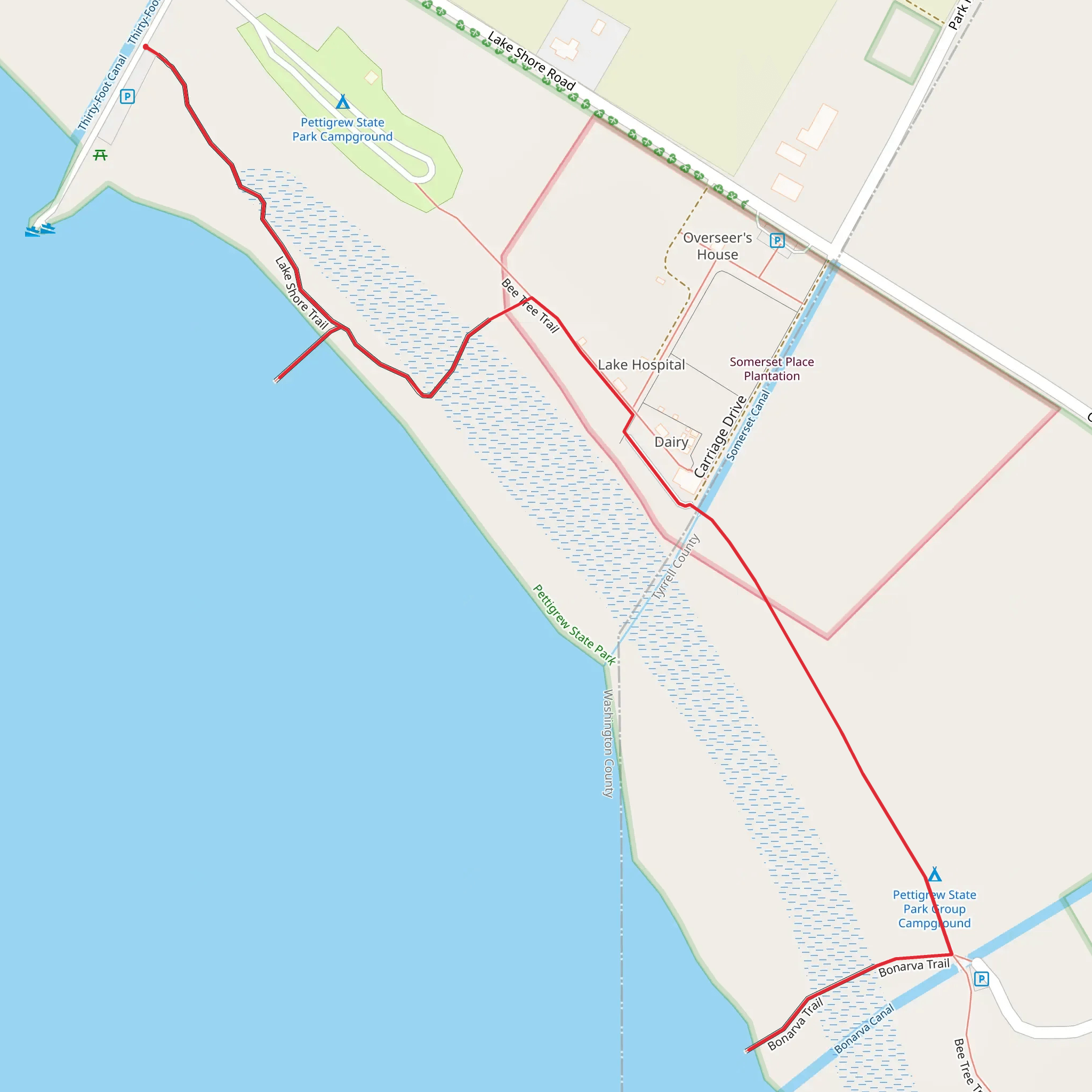 Bee Tree Trail mobile static map