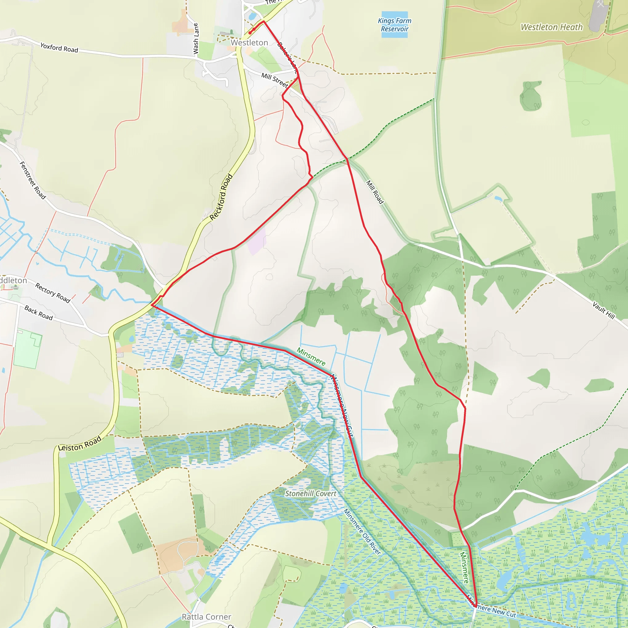 Westleton Loop mobile static map