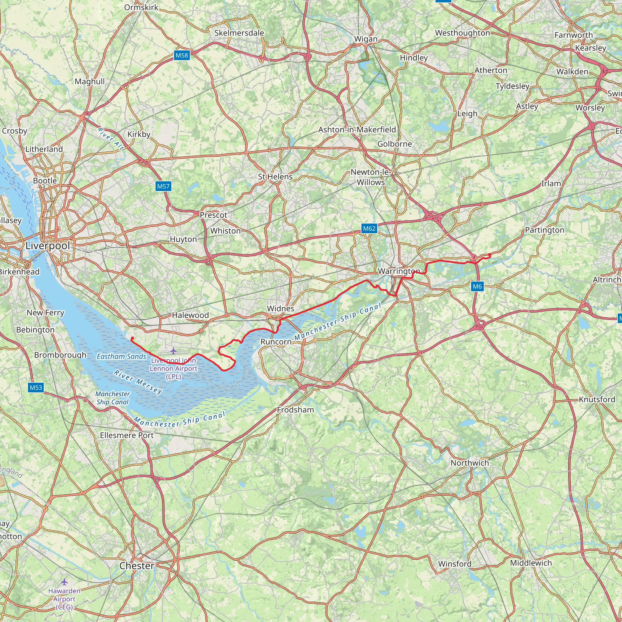 Mersey Way mobile static map