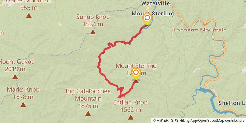 Baxter Creek, Mount Sterling and Big Creek Loop Trail stage 2 Map