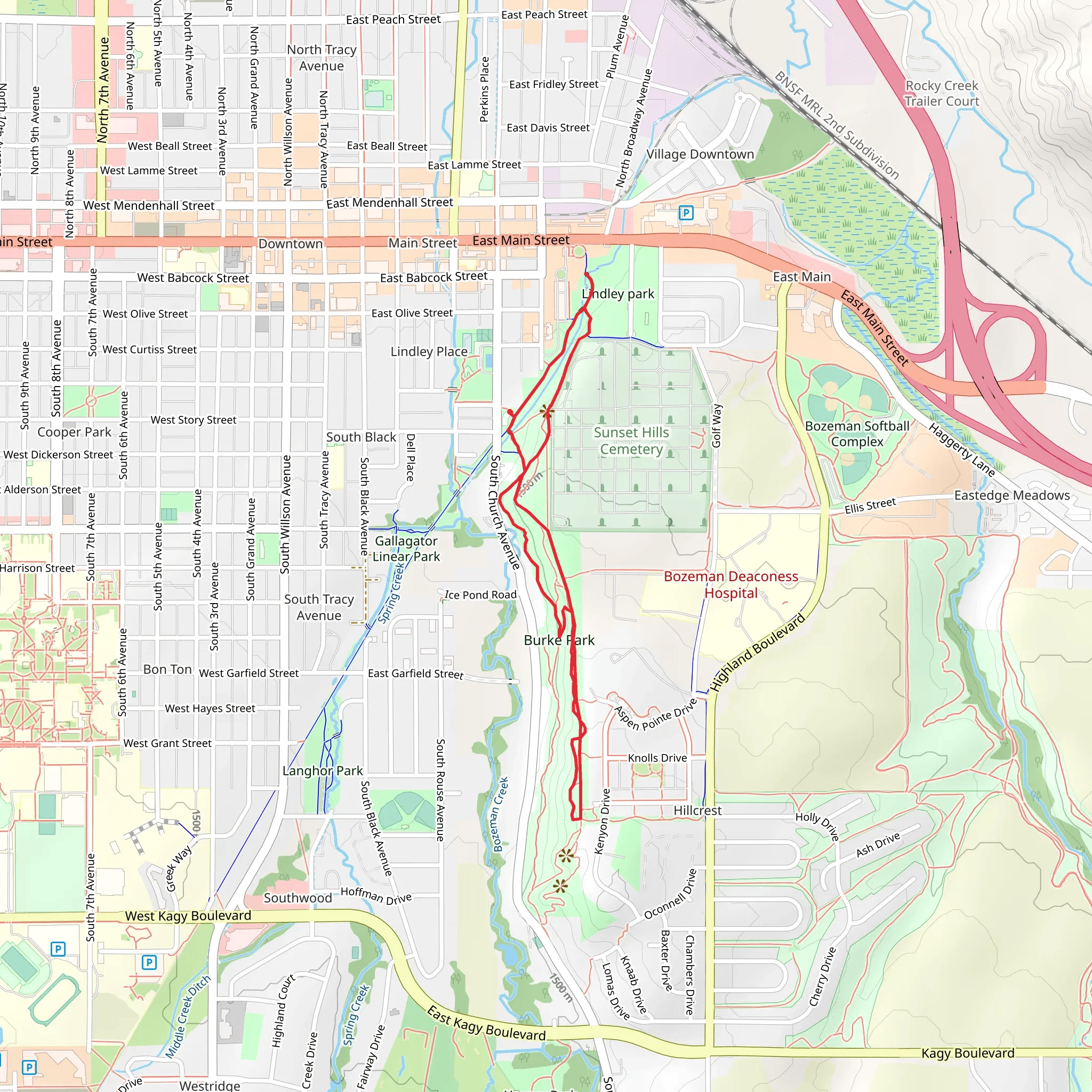 Burk Park Loop Trail mobile static map