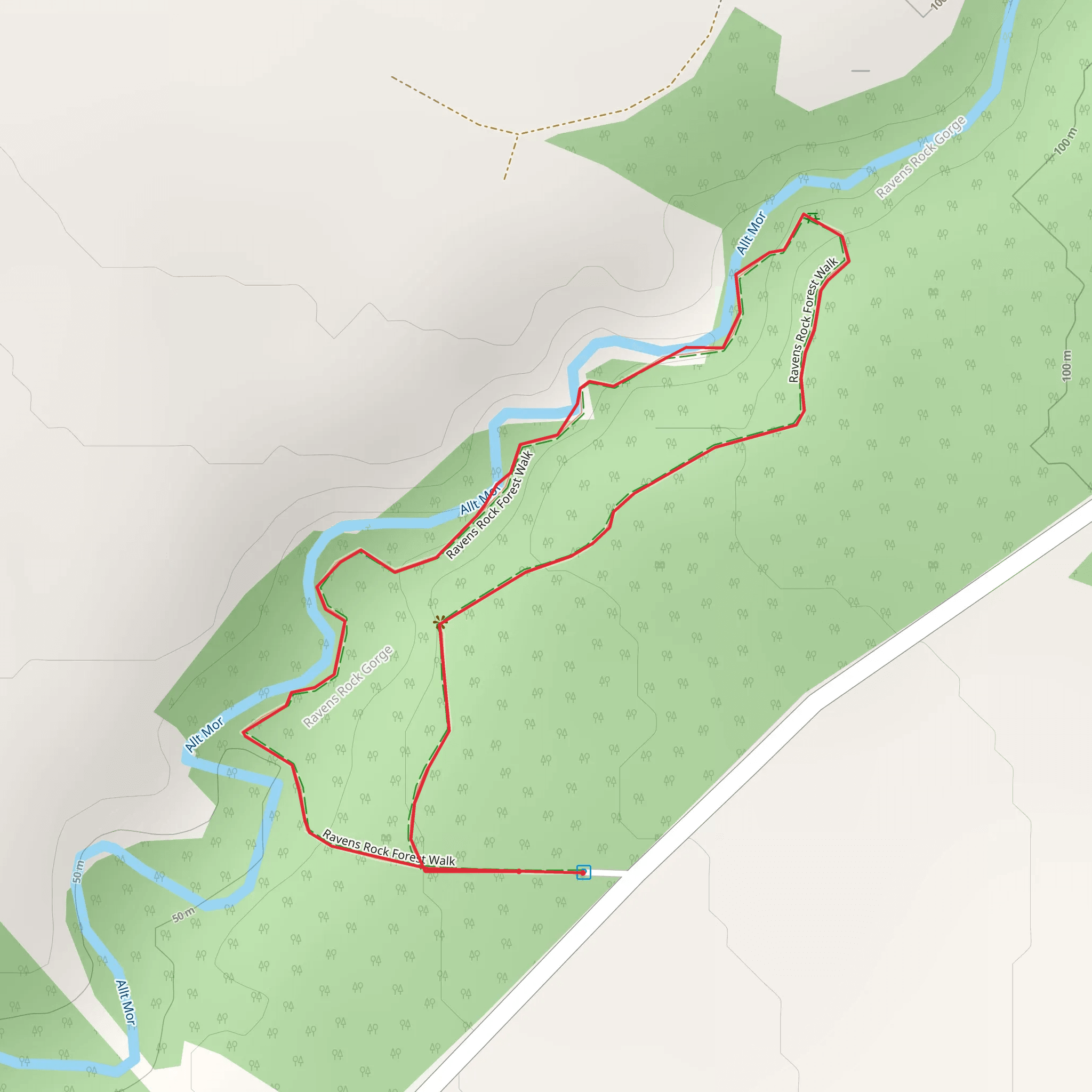 Raven's Rock Gorge near Rosehall mobile static map