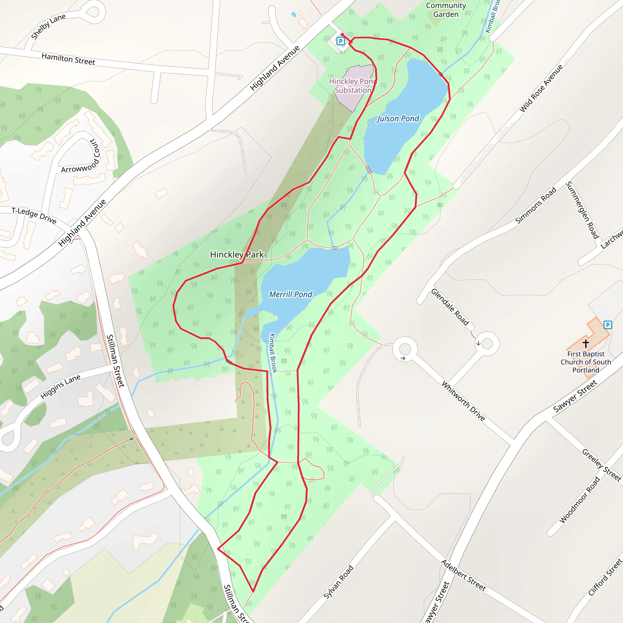 Julson Pond and Merrill Pond Loop mobile static map