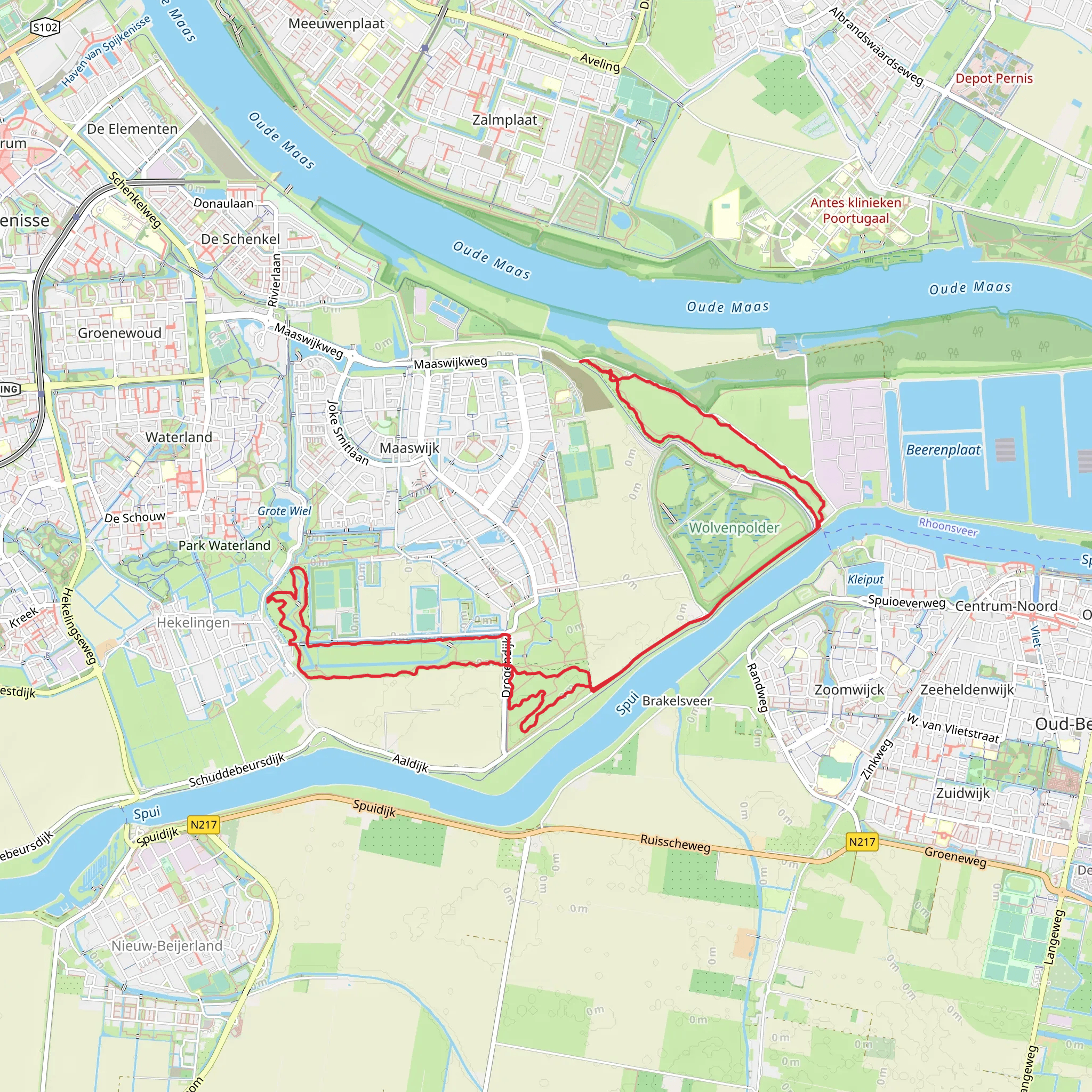 Oude Uitslag, Hekelingen and Kerkhofsdijk Loop mobile static map