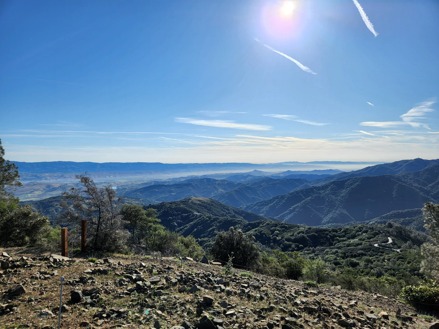 An image depicting the trail Mount Umunhum from Woods Trail and its surrounding area.