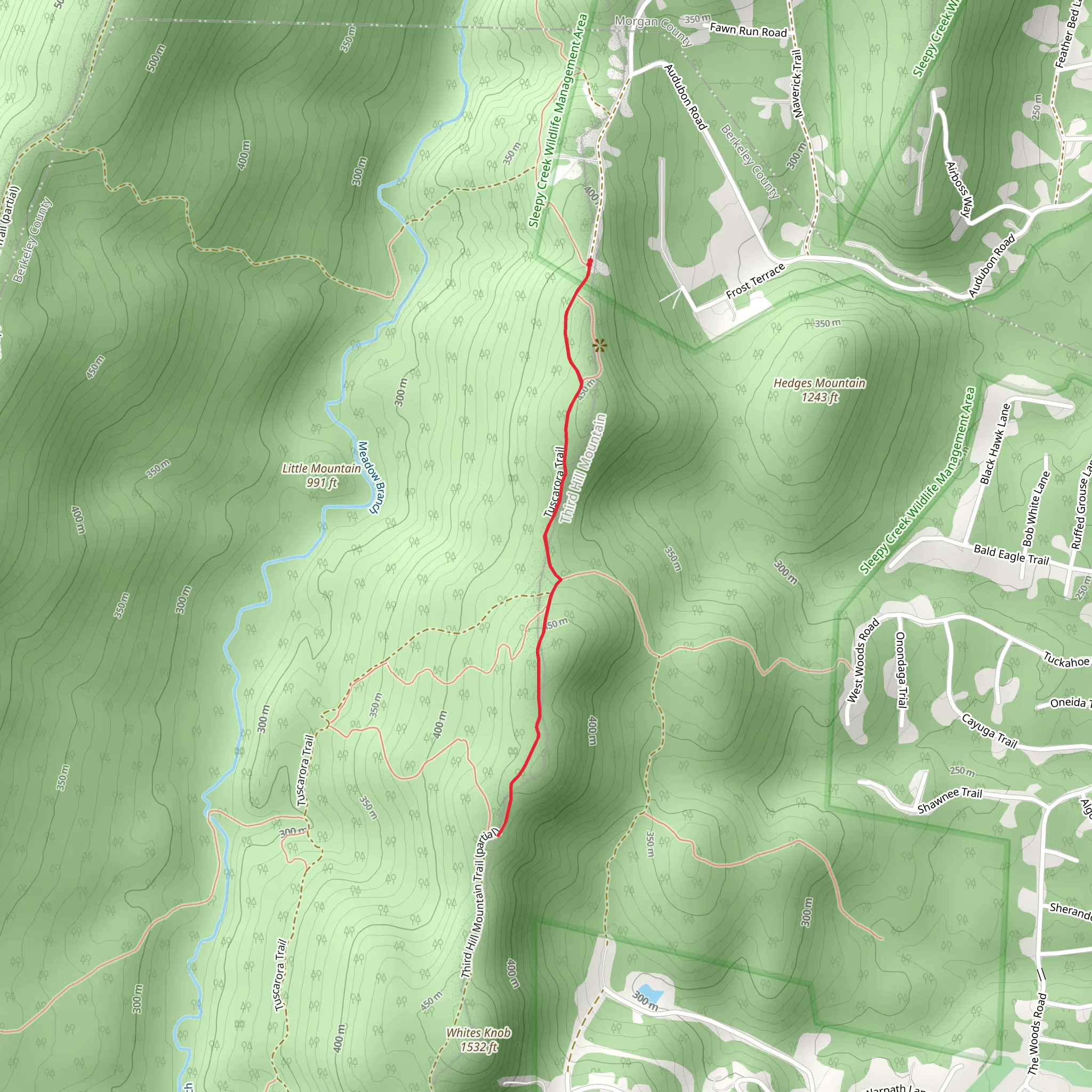 Third Hill Mountain Trail - Audubon Road mobile static map