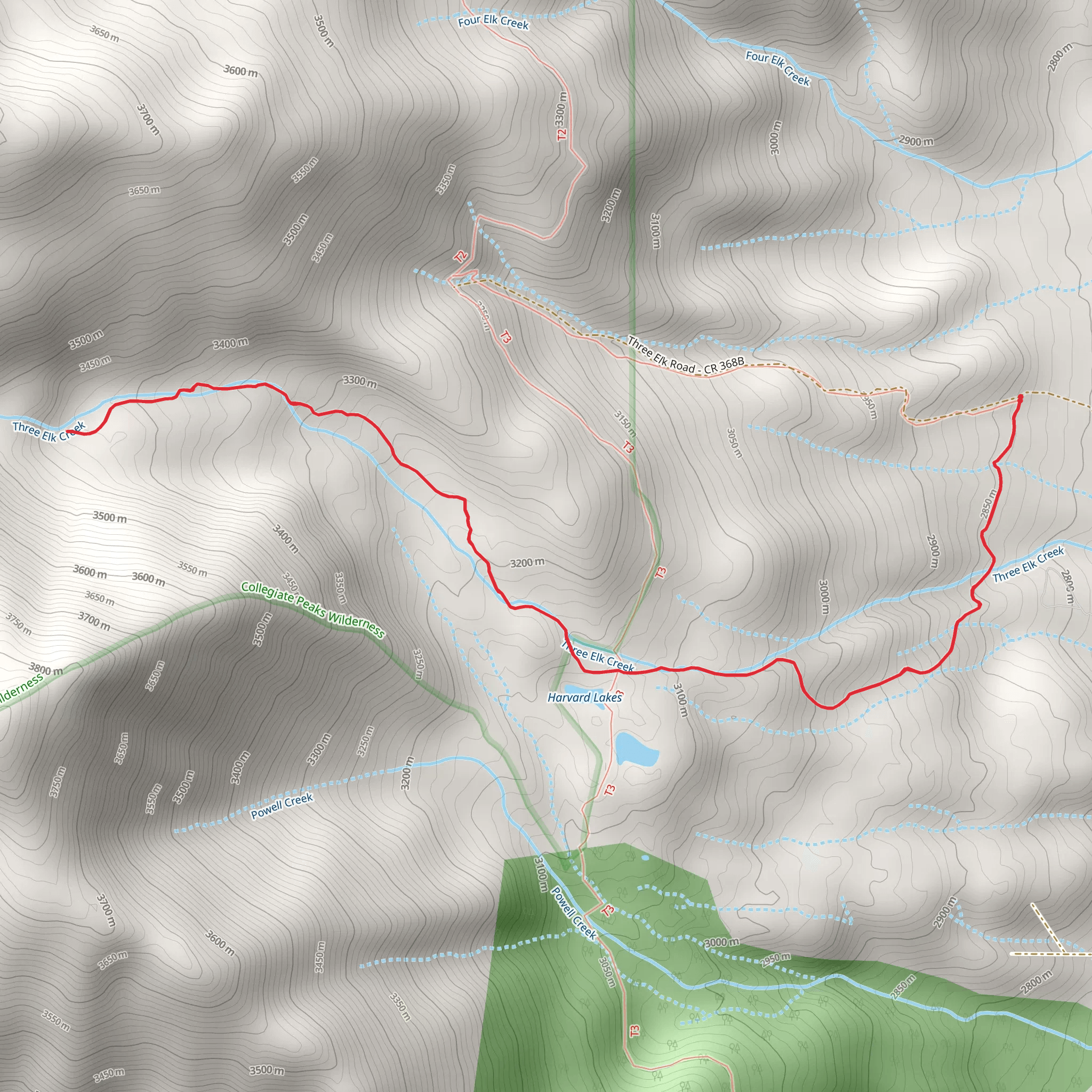 Three Elk Trail mobile static map