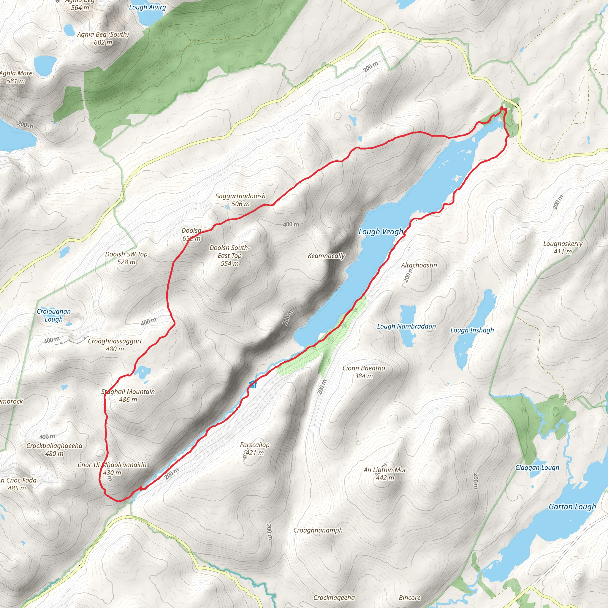 Lough Veagh and Dooish Loop mobile static map
