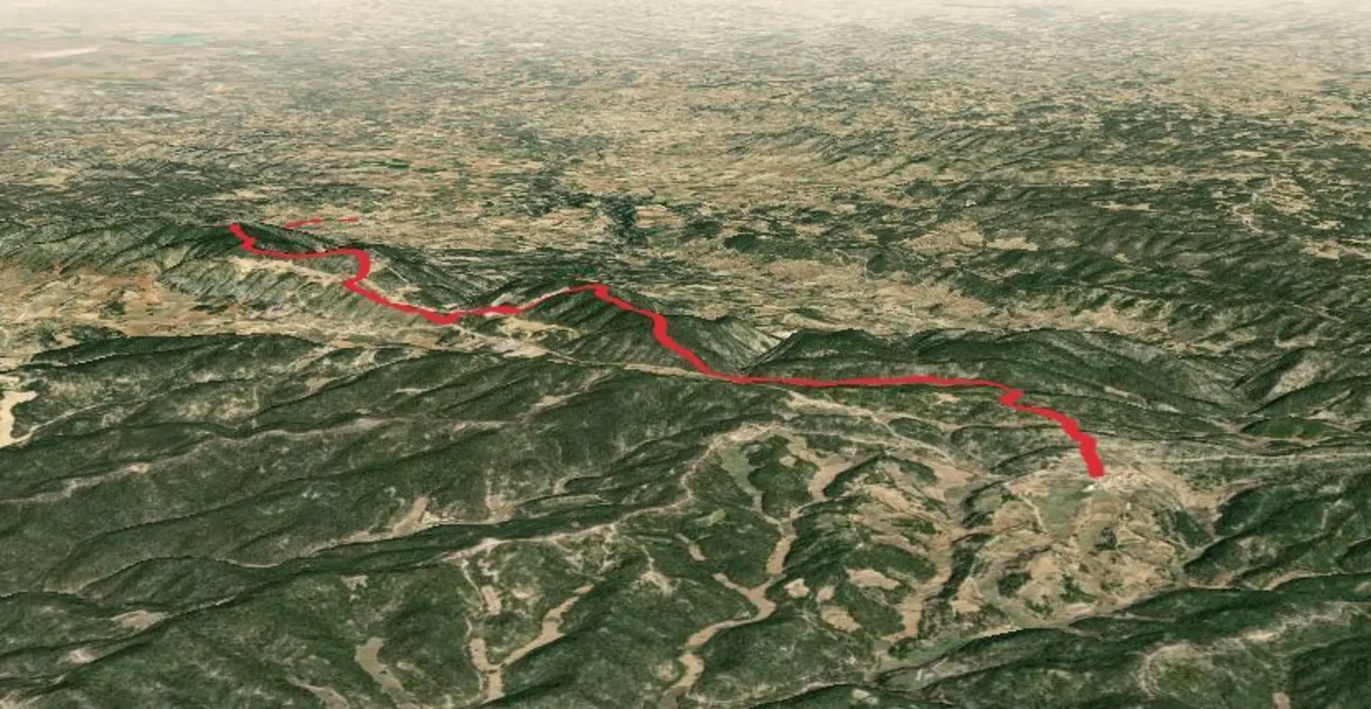 An image depicting the trail La Cerollera - Torrevelilla PR TE 014a and its surrounding area.